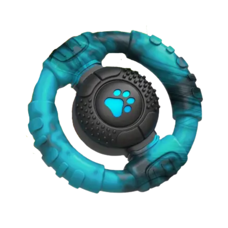 Juguete Mordedor con Forma de Volante para Perros Medianos – Azul