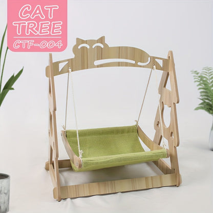 Árbol Rascador con Hamaca para Gatos – Cama Colgante y Zona de Juego