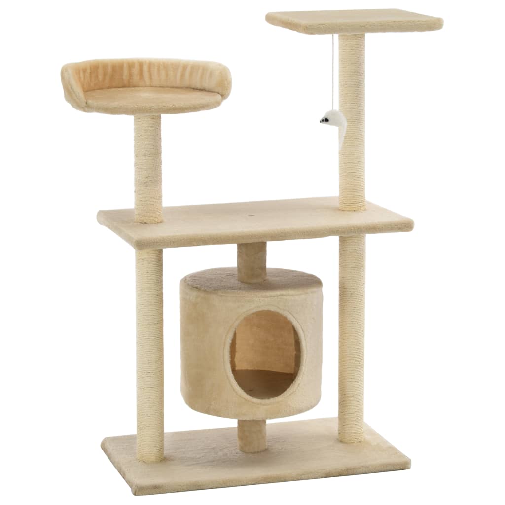 Árbol Rascador para Gatos 95 cm – Color Beige