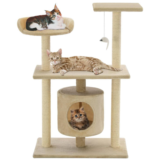 Árbol Rascador para Gatos 95 cm – Color Beige