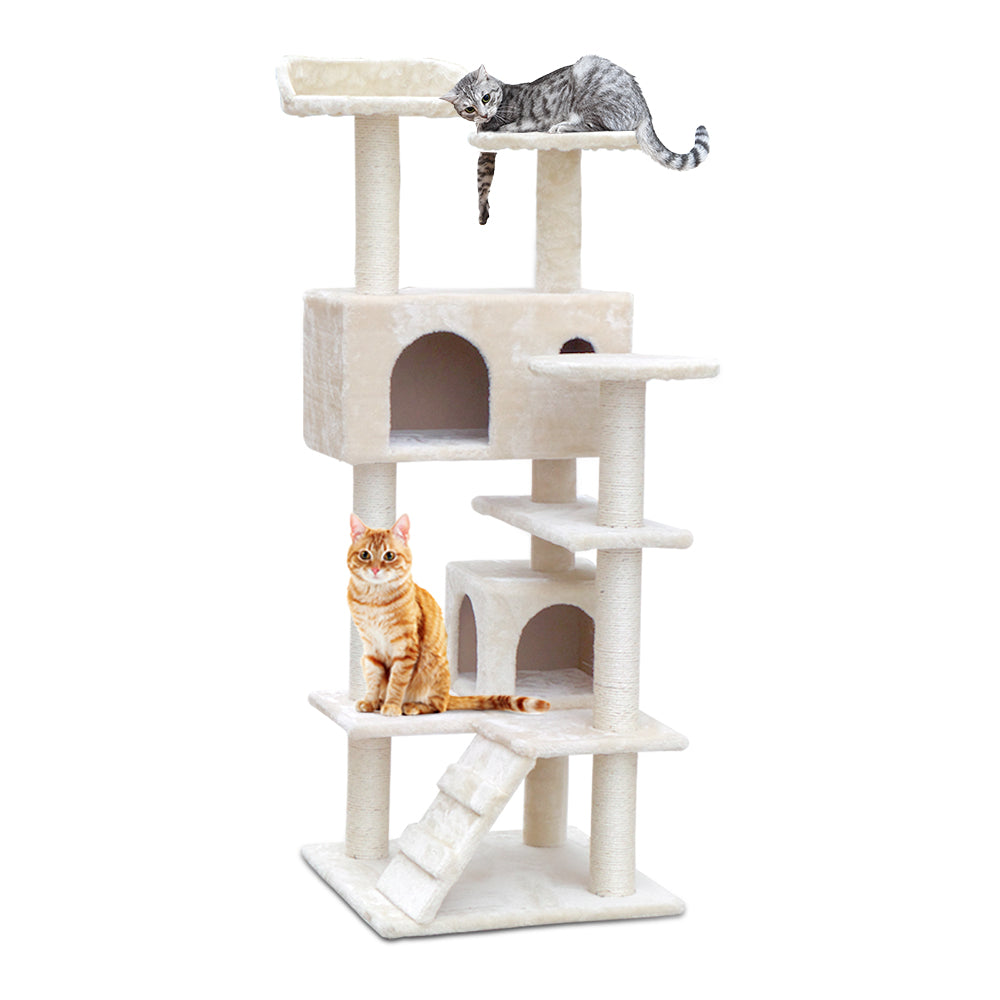 Árbol Rascador para Gatos 134 cm – Color Beige