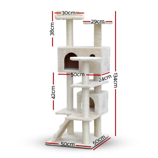 Árbol Rascador para Gatos 134 cm – Color Beige