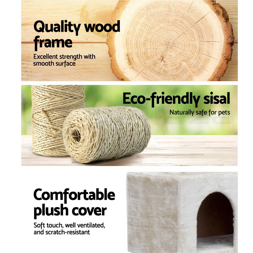 Árbol Rascador para Gatos 134 cm – Color Beige