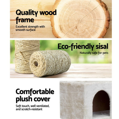 Árbol Rascador para Gatos 134 cm – Color Beige