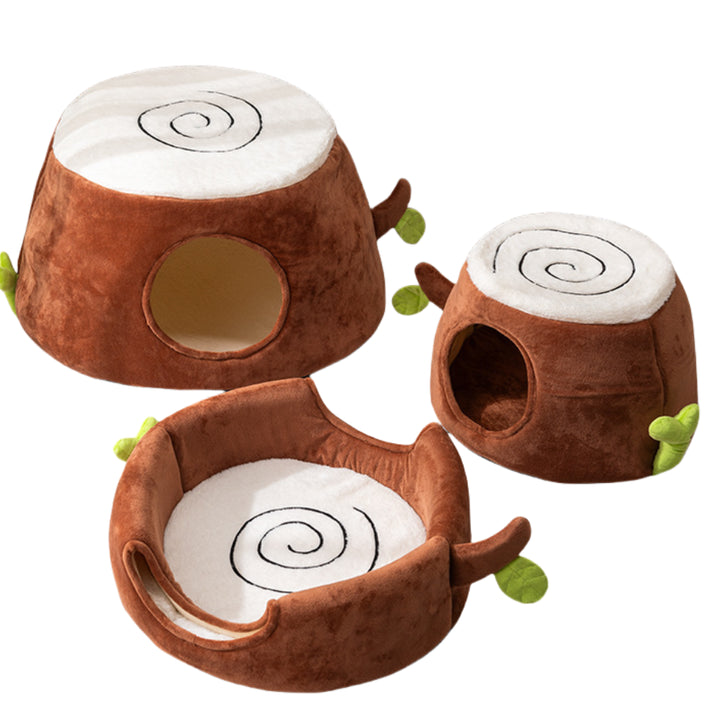 Cama Convertible para Gatos con Forma de Tronco – Plegable y Doble Uso